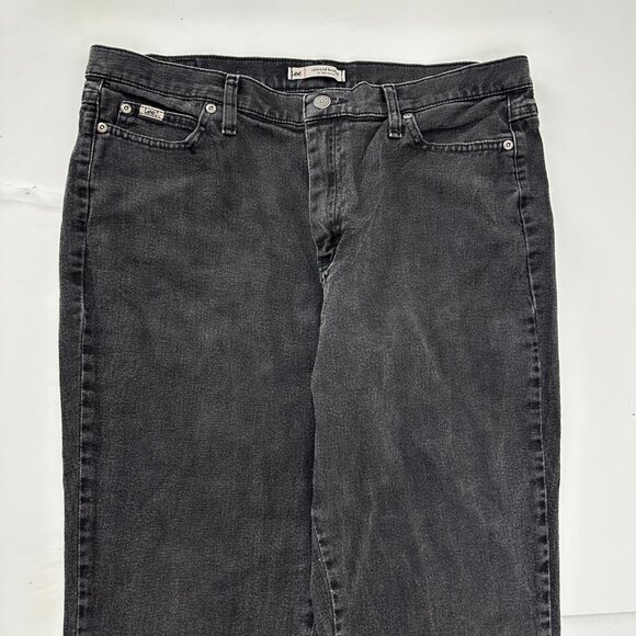 Lee Relaxed Bootcut At the waist Women's size 16P Black Denim Jeans - Picture 2 of 5